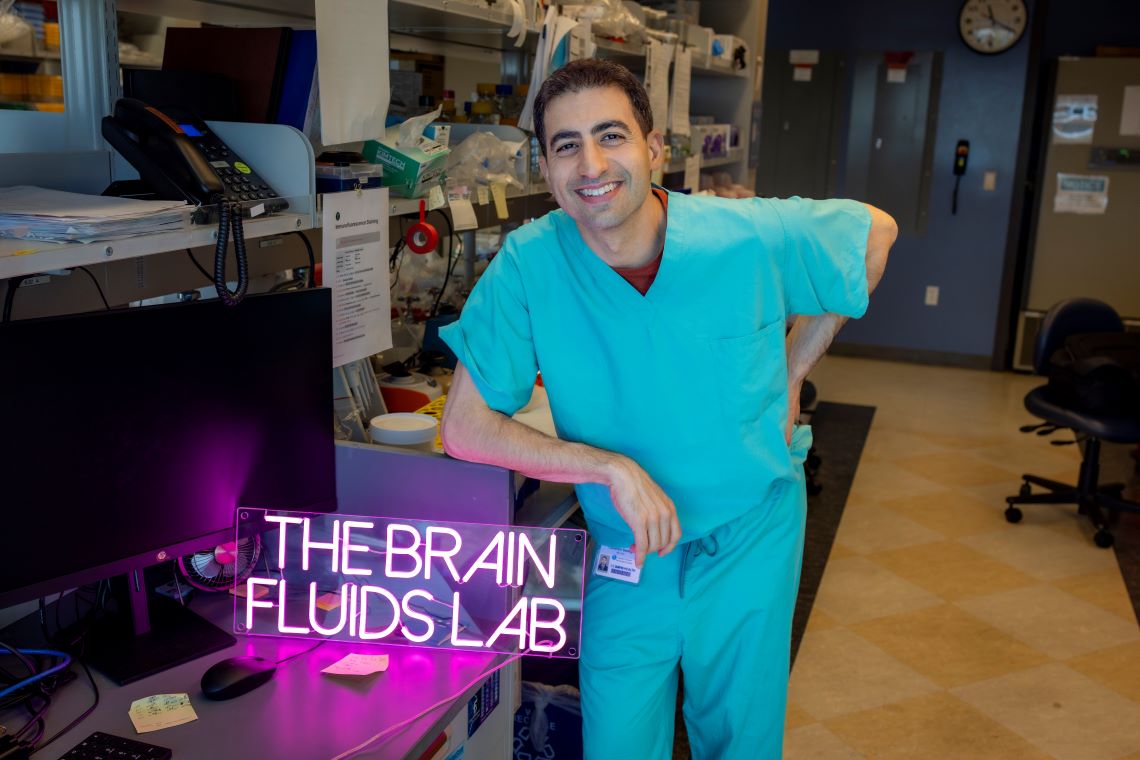 Dr. Cameron Sadegh in his lab