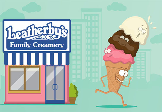 Ice cream cone with legs cartoon running